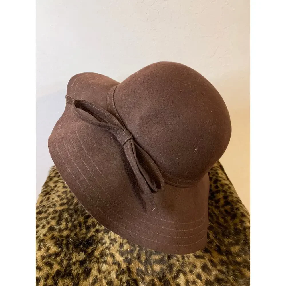 Wool Hat Brown Color Women One Size Fit All